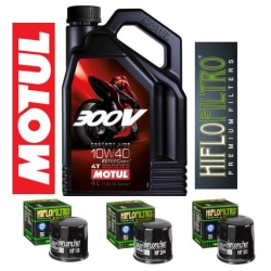 FILTR oleju HIFLOFILTRO + OLEJ MOTUL 300V 10W40 4T Road CORE 4Lolej motocyklowy silnikowy